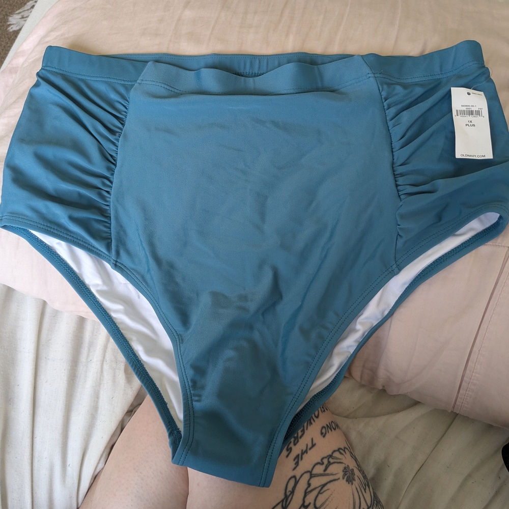 NWT! Old Navy Blue High-Waisted Bikini Bottom